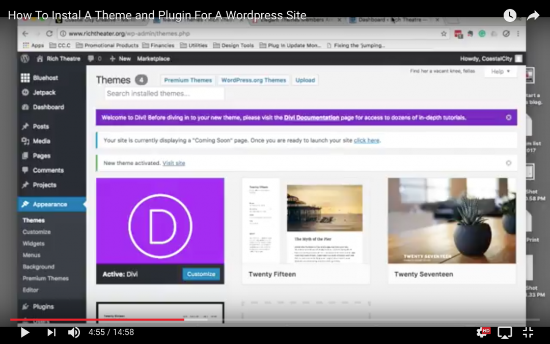 Step By Step Video – How To Instal A Theme and Plugins In WordPress
