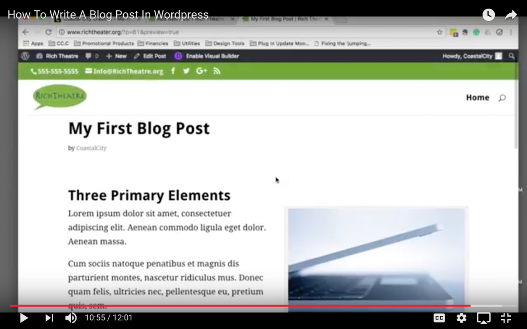 Step By Step Video – How To Write Your First Blog Post In WordPress